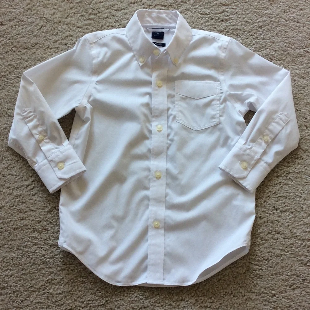 GAP Kids Non-Iron Solid Poplin Shirt - Picture 1 of 3